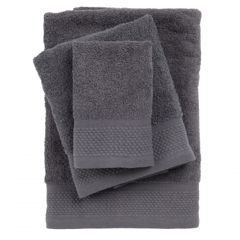 Σετ Πετσέτες 3τμχ Βαμβακερές Best 0835 Dark Grey Das Home