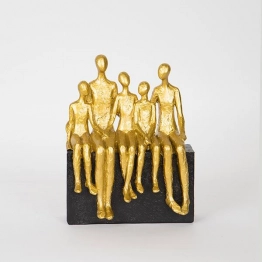 Διακοσμητικό Επιτραπέζιο Άνθρωποι Καθιστοί Polyresin Χρυσό-Μαύρο 16,5x8,5x21,5εκ. ESTHETI 752-27092