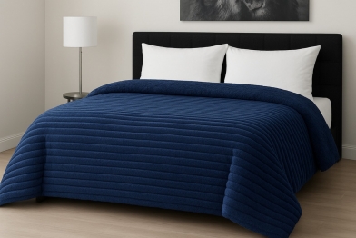 Κουβερτοπάπλωμα Flannel Comfort King 260x240εκ. Rib Navy Le Blanc 7005226-7