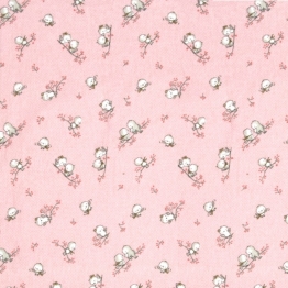 Πάνα Χασές Φανελένια Μπεμπέ 80x80εκ. Birds 15 Pink Dimcol