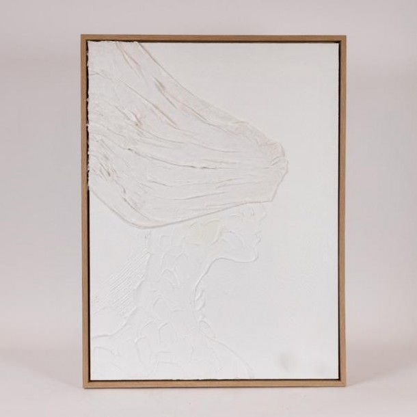 Πίνακας Καμβάς-Ξύλινος Χειροποίητος Φιγούρα Λευκός 60x3,8x80εκ. ESTHETI 812-10014