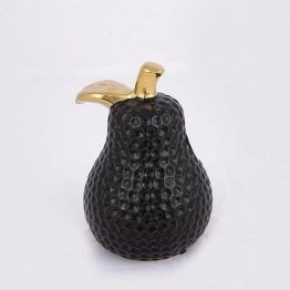 Διακοσμητικό Αχλάδι Κεραμικό Μαύρο-Χρυσό 11,5x10,5x15εκ. ESTHETI 752-28566