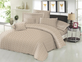 Σεντόνι Μεμονωμένο Εμπριμέ Polycotton Διπλό 200x240εκ. Fern Beige Komvos Home 7002188-49