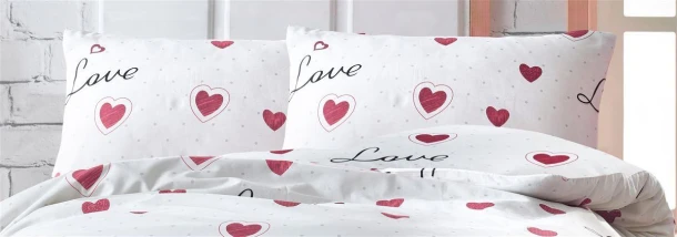 Μαξιλαροθήκη Φάκελος Polycotton 50x70εκ. Έρως 301 White-Red DimCol