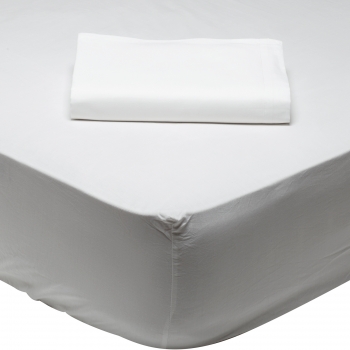 Σεντόνι Μεμονωμένο Βαμβακερό Υπέρδιπλο Με Λάστιχο 160x200+35εκ. Colour Best 1001 Artic White Das Home