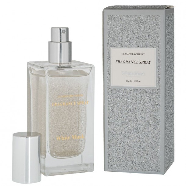Αρωματικό Spray Χώρου White Musk 50ml Με Glitter Ασημί iliadis 90034