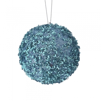 Χριστουγεννιάτικη Μπάλα Polyfoam Γαλάζιο Glitter 6εκ. iliadis 83488