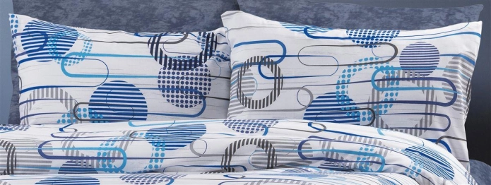Μαξιλαροθήκη Φάκελος Polycotton 50x70εκ. Διώνη 602 White-Blue DimCol
