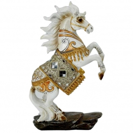 Διακοσμητικό Άλογο Πολυεστερικό Λευκό-Χρυσό Royal Art 16x28εκ. LAN8/43