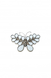 Διακοσμητικό Τοίχου Polyester Πεταλούδα Ασημί Με Καθρέπτη 20,1x1,5x13,5εκ. Zen Collection 23.8.48422