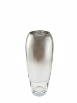Βάζο Χειροποίητο Φυσητό Γυαλί Ασημί-Διάφανο 12x28,7εκ. Zen Collection 25.43.52137