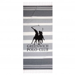 Πετσέτα Θαλάσσης-Παρεό Βαμβακερή 80x170εκ. Essential 3841 Γκρι Greenwich Polo Club