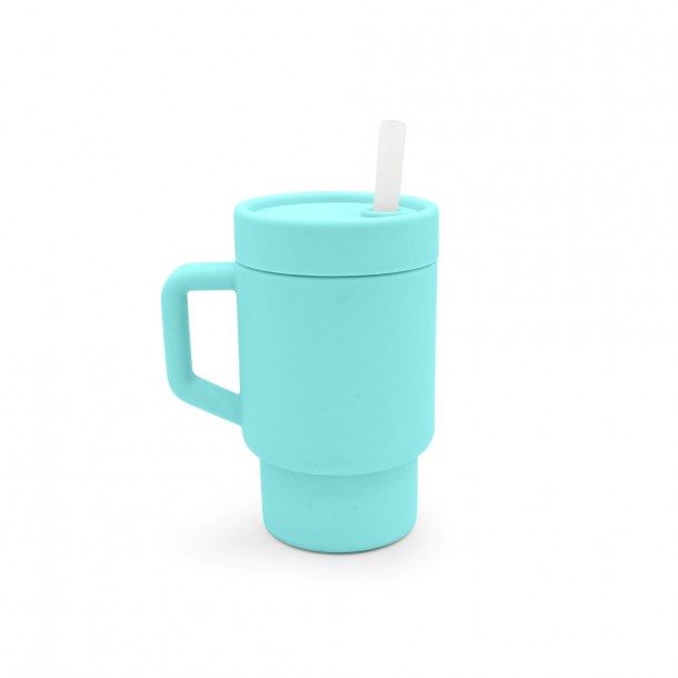 Παγούρι Σιλικόνης Με Καλαμάκι Tumbler Μπλε Melii MEL19910
