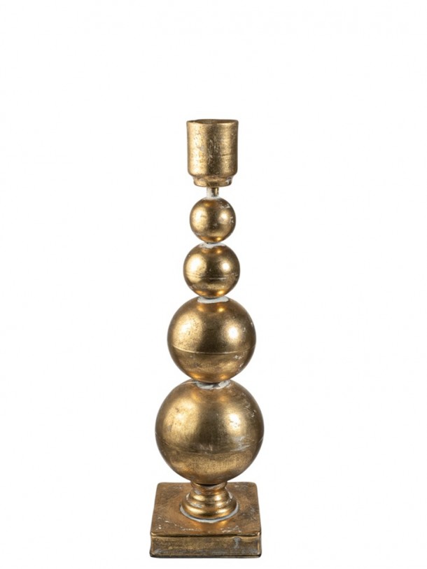 Κηροπήγιο Μεταλλικό Αντικέ Χρυσό 10x10x38,5εκ. Zen Collection 25.55.52285