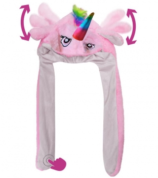 Σκούφος Μονόκερος Με Κίνηση Στα Αυτιά Ροζ 35x50εκ. Carnavalista 3-2395