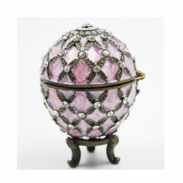 Διακοσμητικό Κουτάκι Μινιατούρα Αυγό Ροζ Με Σμάλτο & Στρας Royal Art 6,5εκ. BOS8963P