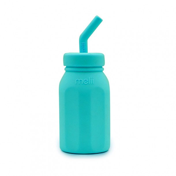 Μπουκάλι Σιλικόνης Με Καλαμάκι 230ml Μπλε Melii MEL20510
