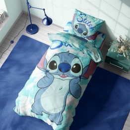 Σετ Σεντόνια 4τμχ Βαμβακερά Μονά 160x240εκ. Stitch 824 Turquoise Digital Print Disney DimCol