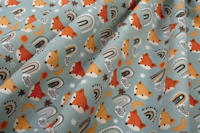 Σεντόνι Μεμονωμένο Βαμβακερό Λίκνου 80x110εκ. Fox 528 Pale Cyan Dimcol