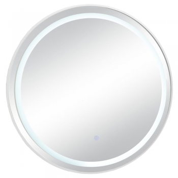 Καθρέπτης Τοίχου Μεταλλικός Με Led Λευκός 70εκ. iliadis 91470