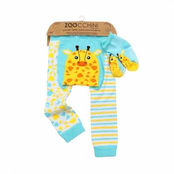 Σετ Παντελόνι & Κάλτσες Grip Easy Crawler Giraffe 6-12 Μηνών Zoocchini ZOO12516-6m-12m