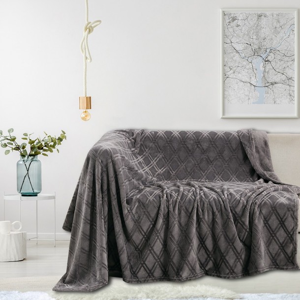 Ριχτάρι Flannel Διθέσιου 170x250εκ. Ollie Grey Melinen 20002489