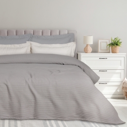 Κουβέρτα Polycotton Πικέ Υπέρδιπλη 220x240εκ. Blanket 0496 Γκρι Das Home
