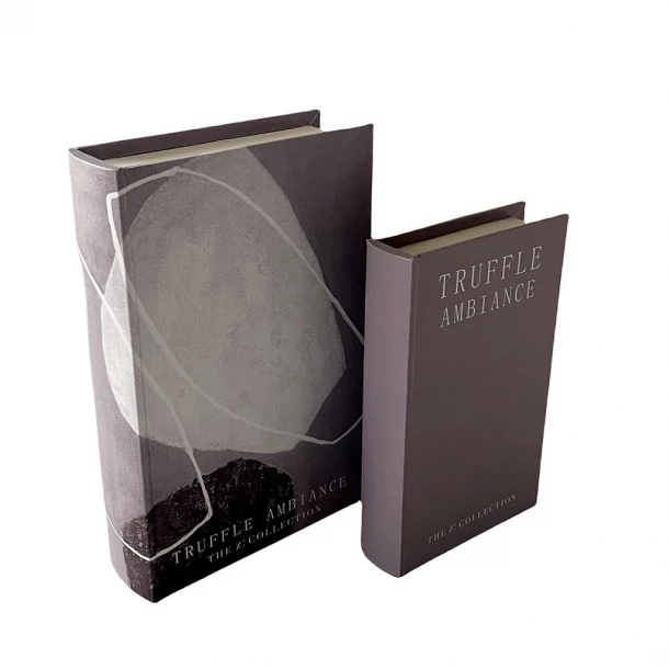 Διακοσμητικό Κουτί Βιβλίο Σετ 2τμχ Ξύλινο Καφέ ESPIEL 30x20x6,5εκ.-24x15x4,5εκ. KOB203