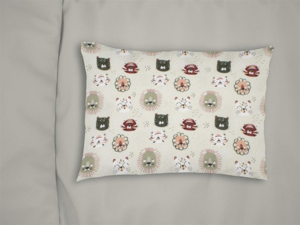 Μαξιλαροθήκη Bebe Φάκελος Βαμβακερή 35x45εκ. Big Cats 27 Light Olive DimCol