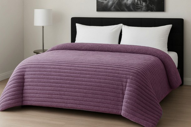 Κουβερτοπάπλωμα Flannel Comfort King 260x240εκ. Rib Lilac Le Blanc 7005226-9