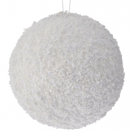 Χριστουγεννιάτικη Μπάλα Polyfoam Λευκή Glitter 15εκ. iliadis 83531