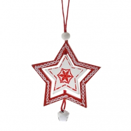 Χριστουγεννιάτικο Στολίδι Αστέρι Ξύλινο Κόκκινο iliadis 6x6εκ. 79488