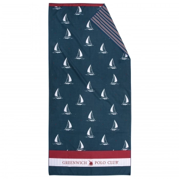 Πετσέτα Θαλάσσης Microfiber 80x170εκ. Essential 4026 Μπλε-Κόκκινη Greenwich Polo Club