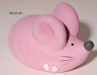 Κουμπαράς Κεραμικός Ποντίκι Ροζ Royal Art 18x12εκ. WUR20226A
