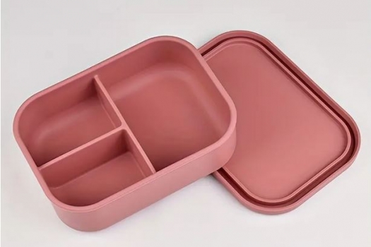 Φαγητοδοχείο 3 Θέσεων Σιλικόνης 18,6x13,8x6,5εκ. Ροζ 240891
