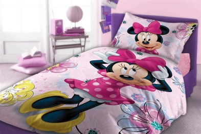 Σεντόνια Σετ 4 τεμ Βαμβακερά Μονά Disney Home Minnie 854 160X240 Pink DimCol