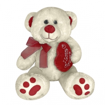 Αρκουδάκι Λούτρινο Με Καρδιά & Κορδέλα 35εκ. ToyMarkt 79-505