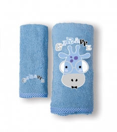 Σετ Πετσέτες Bebe 2τμχ Βαμβακερές Giraffe Blue SBaby