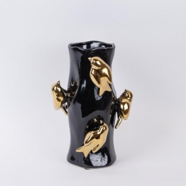 Βάζο Κεραμικό Μαύρο-Χρυσό 20x20x31εκ. ESTHETI 752-20407