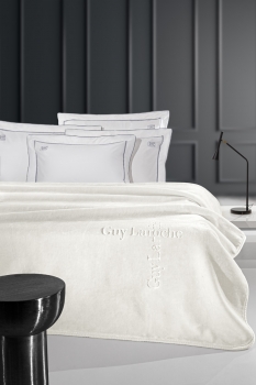 Κουβέρτα Soft Velvet Μονή 160x220εκ. Logo Ivory Guy Laroche