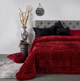 Κουβερτοπάπλωμα Flannel-Sherpa Ζακάρ Μονό 160x240εκ. Cortina Bordo SB HOME