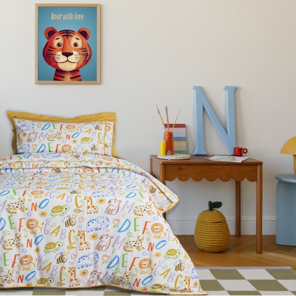 Σετ Παπλωματοθήκη Polycotton Μονή 160x240εκ. Kid Line 4970 Multicolor Das Kids
