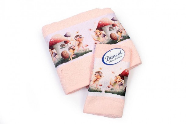 Σετ Πετσέτες 2τμχ Μπεμπέ Βαμβακερές Fairies 330 Pink DimCol