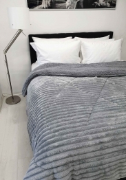 Κουβερτοπάπλωμα Flannel-Sherpa Υπέρδιπλο 220x240εκ. Comfort Wide Cut Light Grey Le Blanc 7001051-17