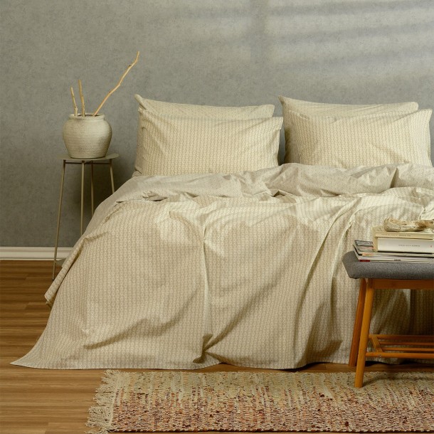 Παπλωματοθήκη Polycotton Μονή 165x245εκ. Layla Beige Casual Line Melinen 20004787