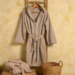 Μπουρνούζι Ενηλίκων Βαμβακερό XLarge Bloom Beige Melinen 20003881