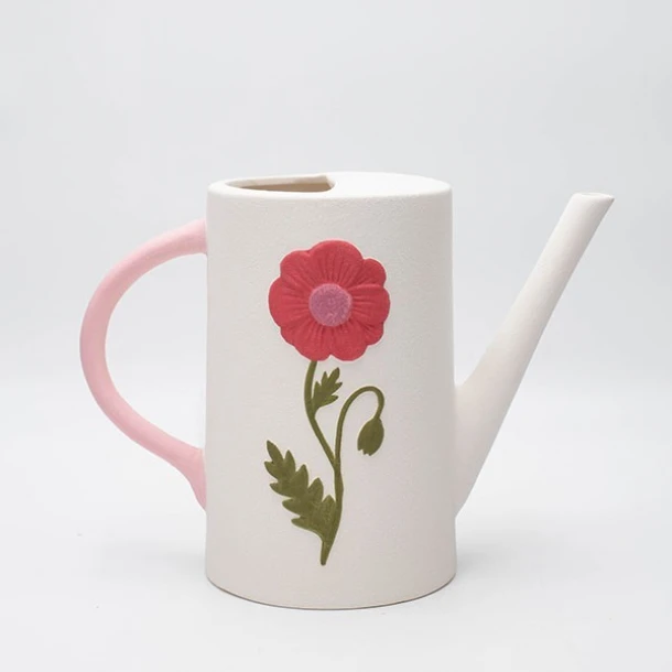 Βάζο Πορσελάνης Λευκό Με Χρωματιστά Λουλούδια 27,3x12,8x20,1εκ. ESTHETI 819-00210