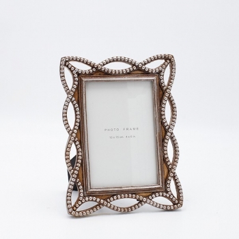 Κορνίζα Polyresin Με Πέρλες Μπρονζέ 10x15εκ. ESTHETI 815-00066