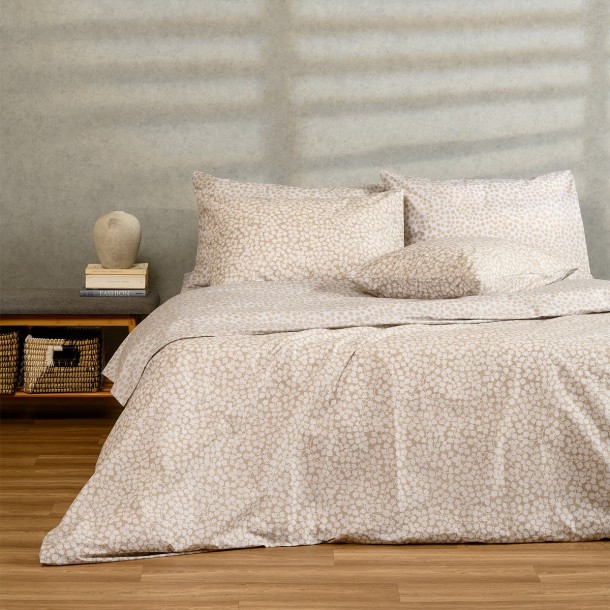 Σετ Σεντόνια Βαμβακερά Μονά 170x270εκ. Olga Beige Urban Line Melinen 20004510