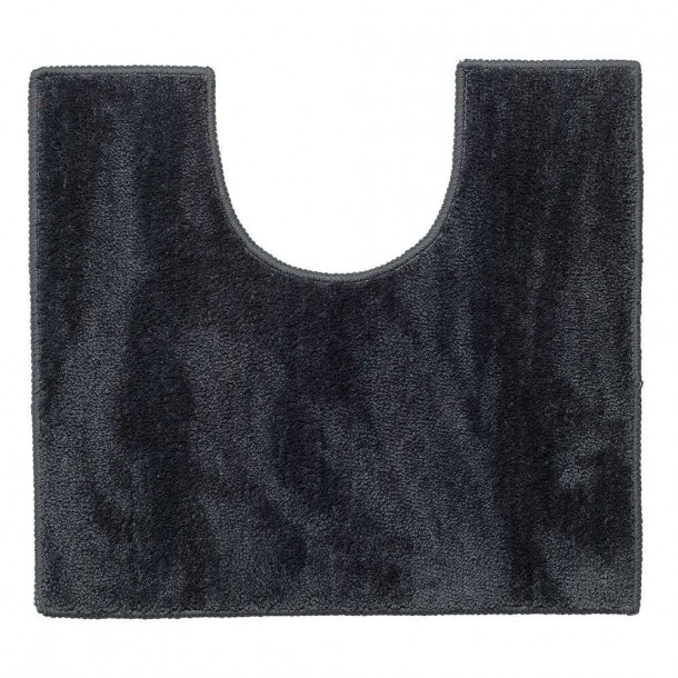 Ταπέτο Λεκάνης Αντιολισθητικό Polyester 45x50εκ. Doux Dark Grey Sealskin 800116